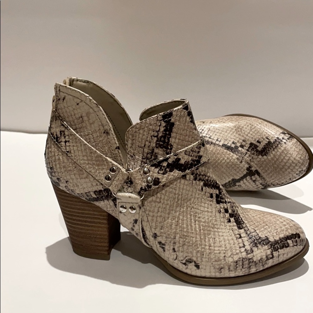 Snakeskin booties